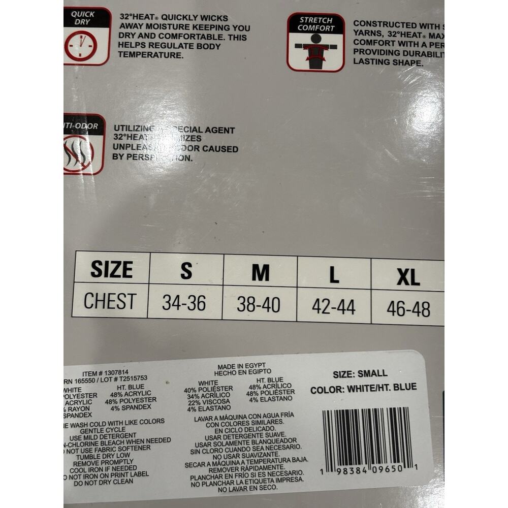 32 Degrees Heat Men's Base Layer 2-Pack Long Sleeve Crew Neck Size Small (34-36) - Picture 4 of 4